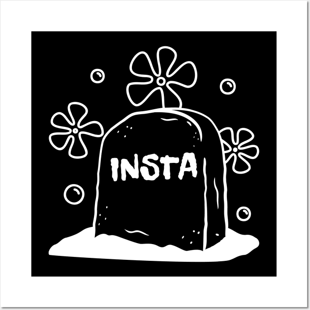 R.I.P. Insta Gravestone Illustration Wall Art by Soulphur Media